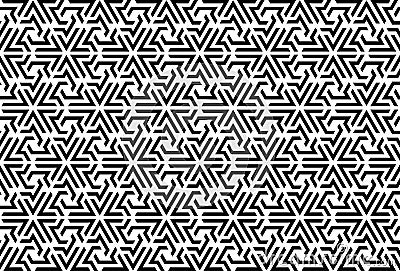 Triangle maze, labyrinth patter, black and white mosaic pattern Vector Illustration